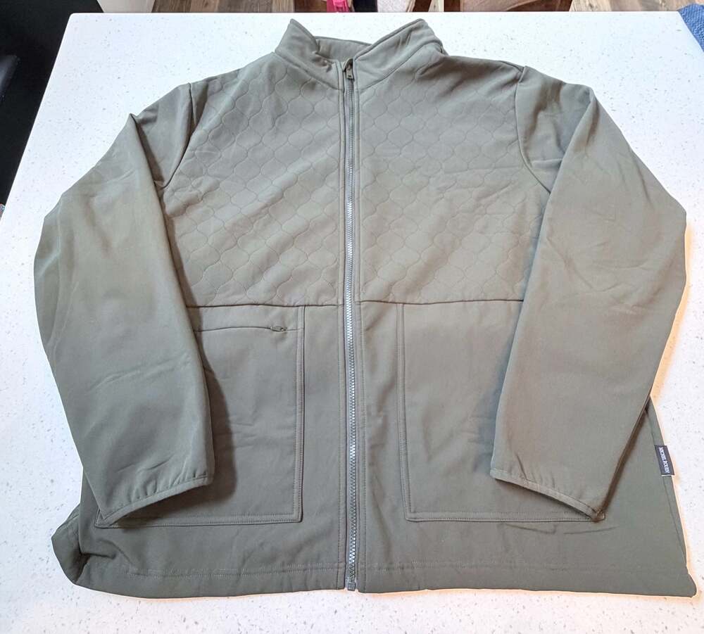 Michel Rouen Performance Quilted Full-Zip Jacket Olive Green Size 2XL